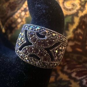 Elegant Silver and Purple Women's Ring